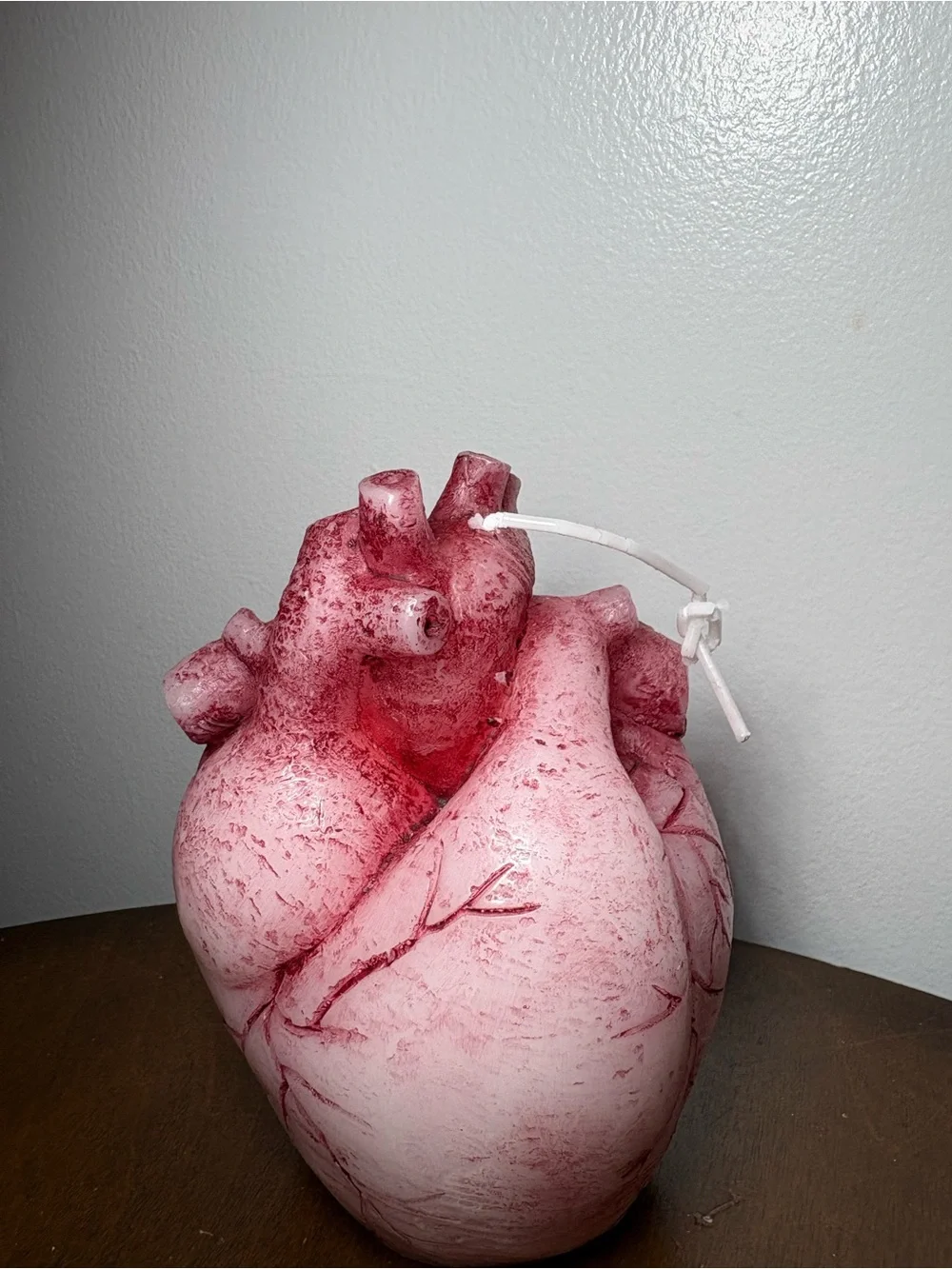 Anatomical Heart Sculpture Candle in Pink
